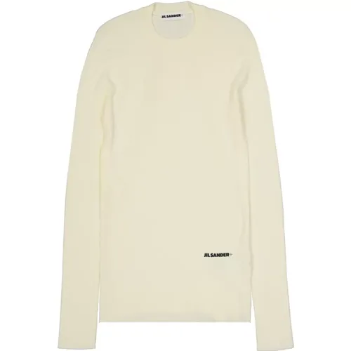 Logo Fitted Jumper mit Rundhalsausschnitt - Jil Sander - Modalova