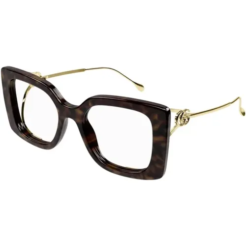 Stilvolle Havana Brille , unisex, Größe: 52 MM - Gucci - Modalova
