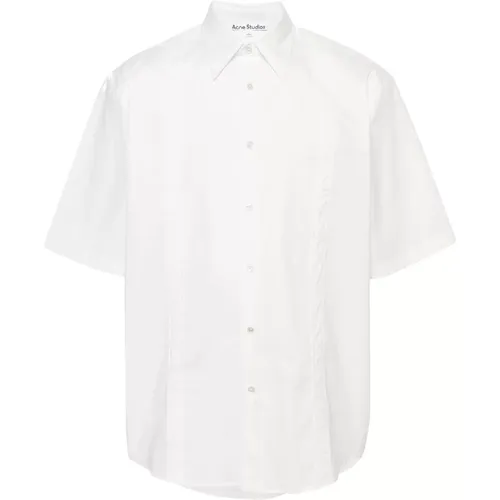 Cotton Poplin Shirt with Panels , male, Sizes: L, S - Acne Studios - Modalova