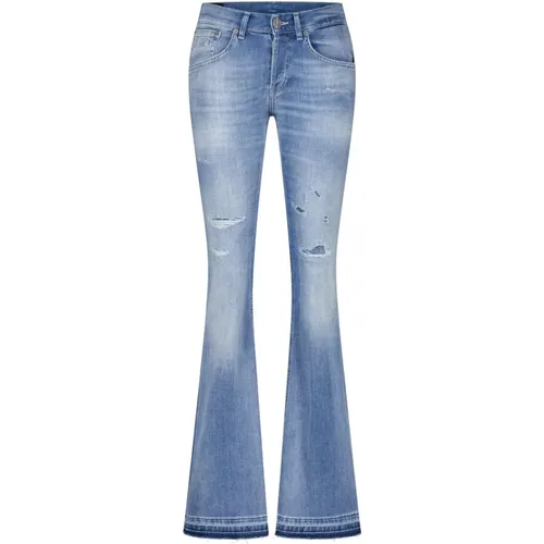 Flared Destroyed Jeans , Damen, Größe: W33 - Dondup - Modalova