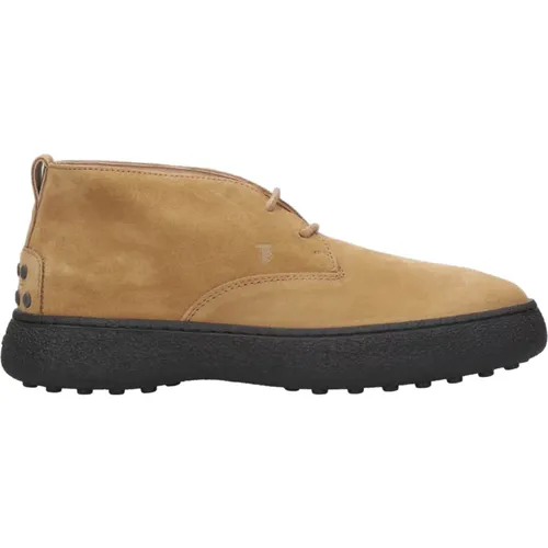 Lace-up Boots, male, , Size: 12 US Suede Lace-Up Ankle Boots - TOD'S - Modalova