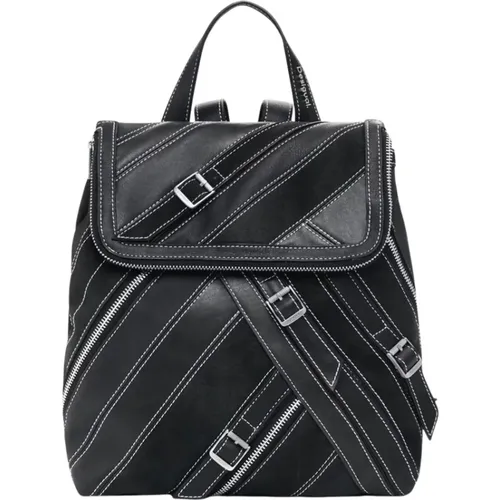 Backpacks, female, , Size: ONE SIZE Women Backpack with Contrasting Details - Desigual - Modalova
