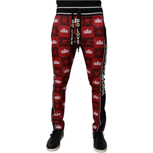 Sweatpants, male, , Size: XS Printed Logo Jogger Pants - Dolce & Gabbana - Modalova