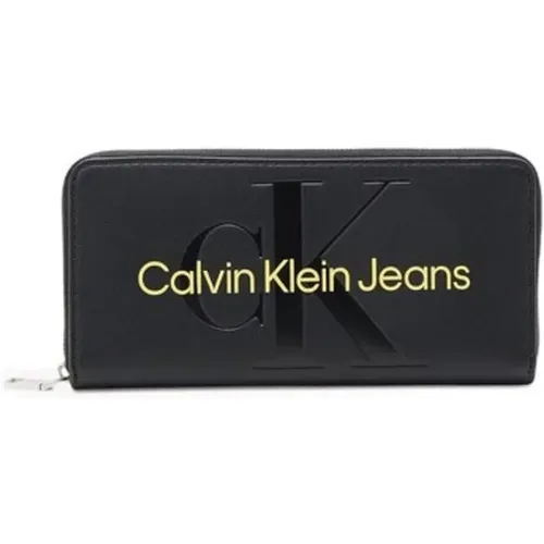 Wallets & Cardholders, female, , Size: ONE SIZE Yellow Polyurethane Wallet Woman Collection - Calvin Klein Jeans - Modalova