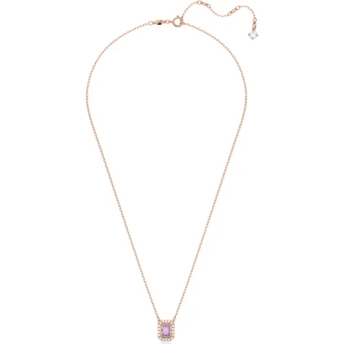 Necklaces, female, , Size: ONE SIZE Millenia Octagon-Cut Necklace, Purple, Rose Gold Alloy Layer - Swarovski - Modalova