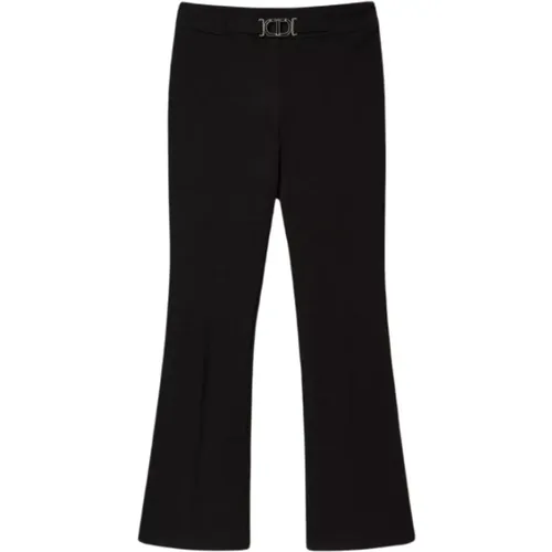 Flare Trousers with Trompe lOeil Belt , female, Sizes: L, M - Twinset - Modalova