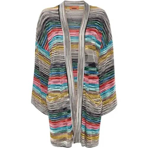 Cardigans, female, , Size: S Striped V-Neck Sweater with Pockets - Missoni - Modalova