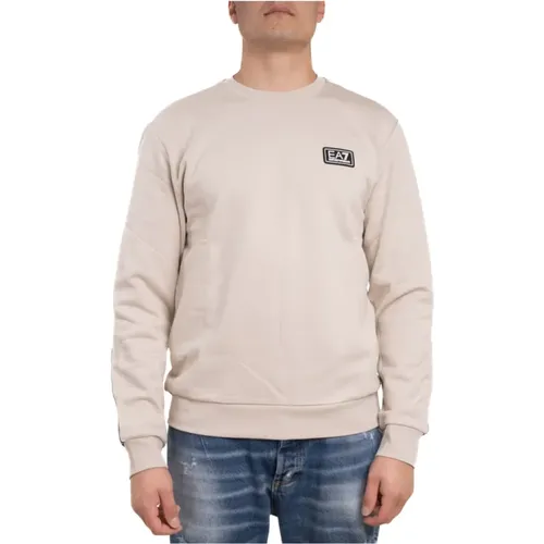 Logo Series Crew-neck Sweatshirt , male, Sizes: L - Emporio Armani EA7 - Modalova