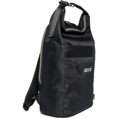 Modern Backpack with Zip Closure , male, Sizes: ONE SIZE - Replay - Modalova