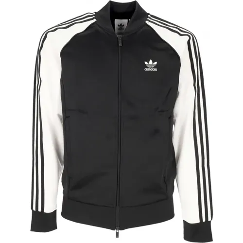 Schwarz/Weiß Streetwear Tracktop Jacke , Herren, Größe: XL - Adidas - Modalova