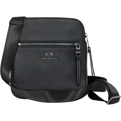 Mens Shoulder Bag with Front Zip Pocket , male, Sizes: ONE SIZE - Armani Exchange - Modalova