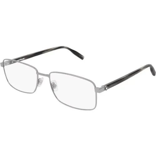 Mb0016O - Ruthenium Grau Transp Brille , unisex, Größe: 59 MM - Montblanc - Modalova