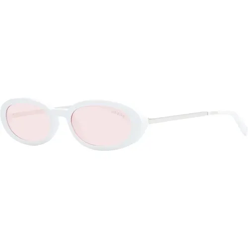 Weiße Oval Sonnenbrille Unisex - Guess - Modalova