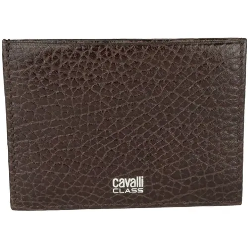 Wallets & Cardholders, male, , Size: ONE SIZE Elegant Leather Cardholder in /Black - Cavalli Class - Modalova