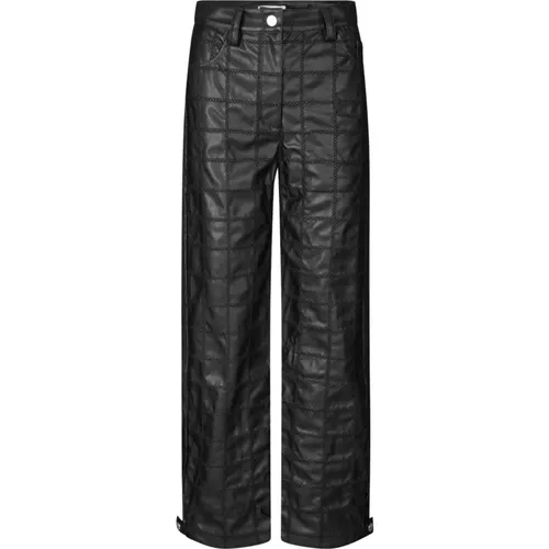 High-rise wide-leg faux leather trousers , female, Sizes: M, S - BAUM UND PFERDGARTEN - Modalova