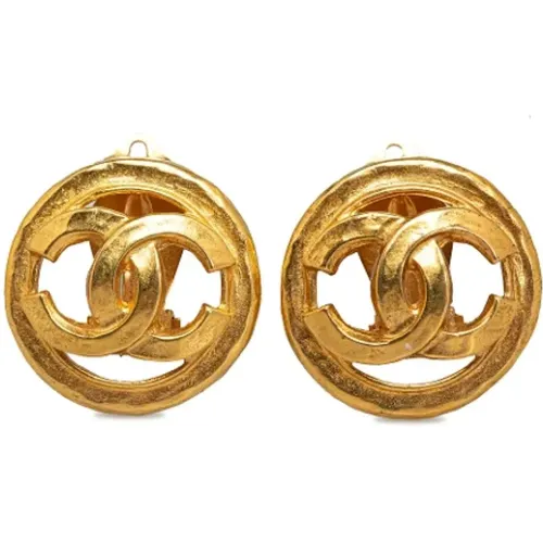 Pre-owned Gold earrings , female, Sizes: ONE SIZE - Chanel Vintage - Modalova