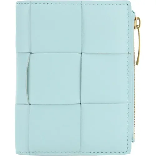 Blaue Lederbrieftasche mit Kartenfächern - Bottega Veneta - Modalova