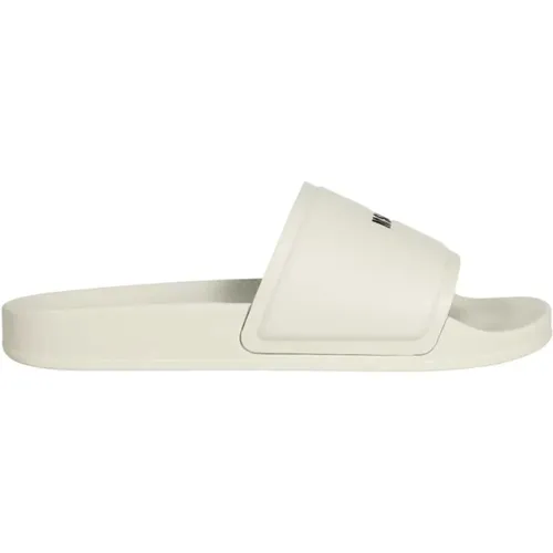 Sliders, female, , Size: 9 US Logo Slides in Polyurethane Material - Msgm - Modalova