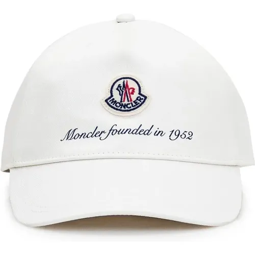 Cotton Logo Hat with Curved Brim , unisex, Sizes: ONE SIZE - Moncler - Modalova