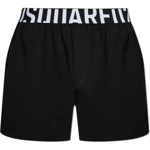 Bottoms, male, , Size: S Cotton boxers with logo - Dsquared2 - Modalova