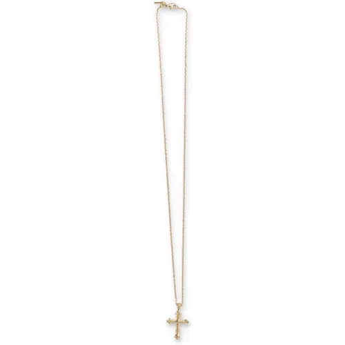 Gold Cross Necklace , female, Sizes: ONE SIZE - Emanuele Bicocchi - Modalova