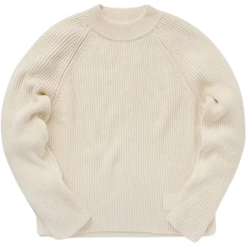 Ribbed Jumper with Raglan Sleeves , male, Sizes: M - Ami Paris - Modalova