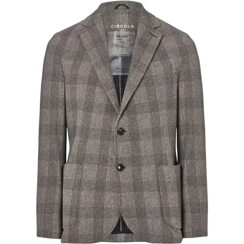 Blazers, male, , Size: 2XL Checked Beige Americana Jackets - Circolo 1901 - Modalova