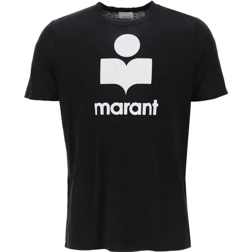 Karman Logo Leinen T-Shirt - Isabel marant - Modalova