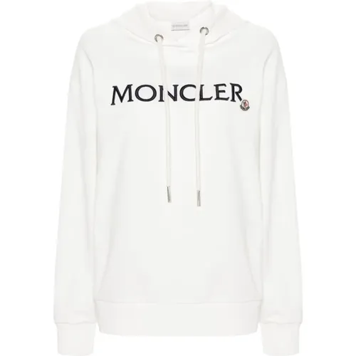 Weiße Kapuzenpullover , Damen, Größe: M - Moncler - Modalova