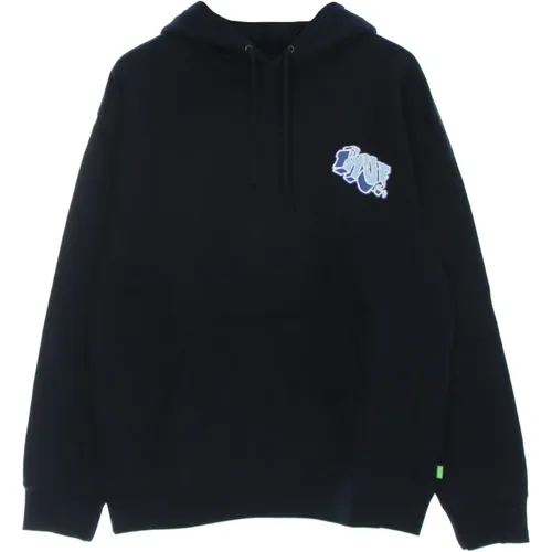 Hoodies, male, , Size: XL Navy Long Sleeve Hoodie with Kangaroo Pocket - HUF - Modalova