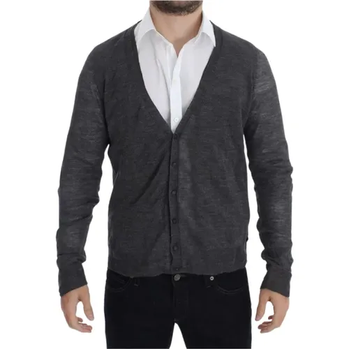 Cardigans, male, , Size: L Elegant Wool Blend Cardigan Sweater - Costume National - Modalova