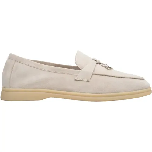 Damen Creme Quasten Loafers aus Velours Er00114716 , Damen, Größe: 39 EU - Estro - Modalova