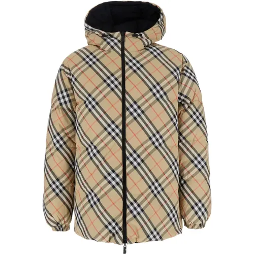 Down Jackets, male, , Size: XL Reversible Down Jacket with Hood - Burberry - Modalova