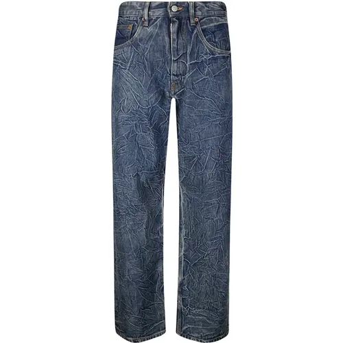 Five-Pocket-Jeans mit Falteffekt und Schnur in der Taille - MM6 Maison Margiela - Modalova