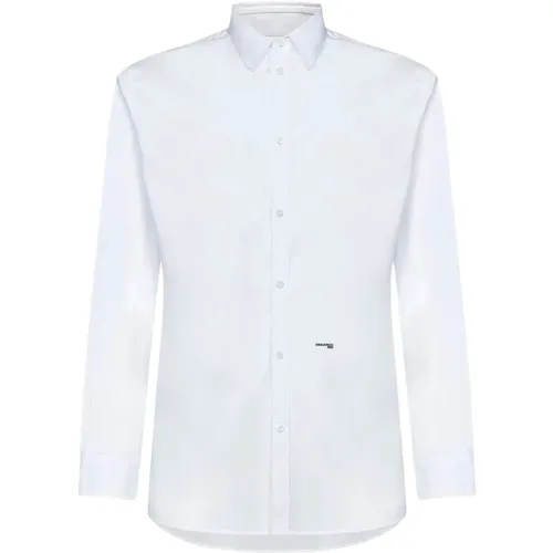 Stretch Cotton Poplin Logo Shirt , male, Sizes: M, XS, S, L - Dsquared2 - Modalova