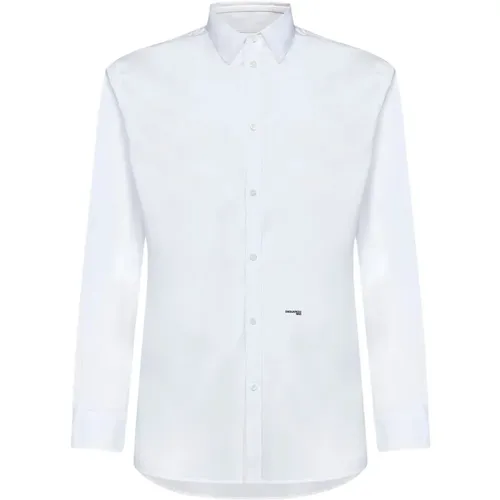 Stretch Cotton Poplin Logo Shirt , male, Sizes: XL - Dsquared2 - Modalova