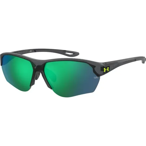 Compete/F Sunglasses Crystal Grey/Green , male, Sizes: 68 MM - Under Armour - Modalova