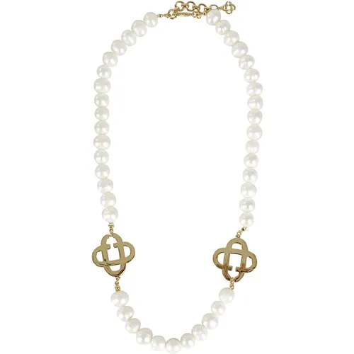 Perlen-Logo-Halskette , Damen, Größe: ONE Size - Casablanca - Modalova