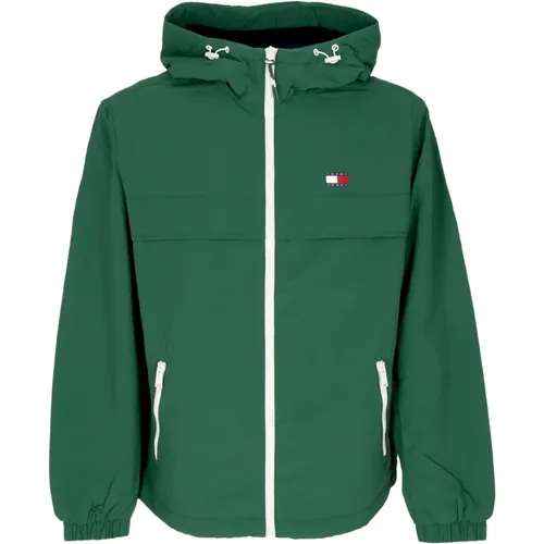 Grüner Windbreaker mit Reißverschluss , Herren, Größe: L - Tommy Hilfiger - Modalova