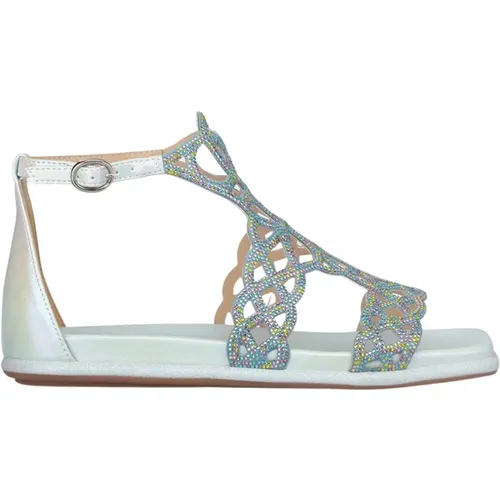 Glitter Straps Flat Sandal , female, Sizes: 4 UK, 5 UK, 6 UK - Alma en Pena - Modalova