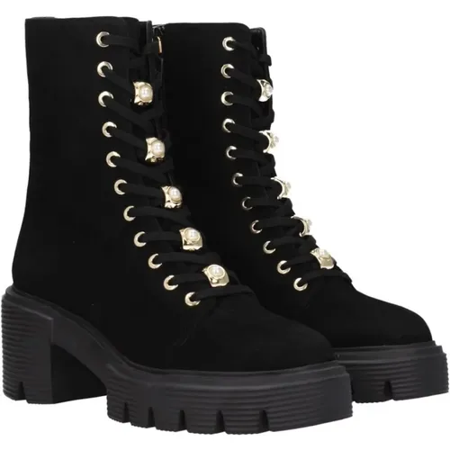 Lace-up Boots, female, , Size: 5 US Suede Beaded Ankle Boots Lace-Up - Stuart Weitzman - Modalova
