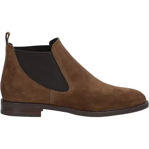 Chelsea Boots, female, , Size: 8 US Women Casual Camel Suede Ankle Boot - Alpe - Modalova