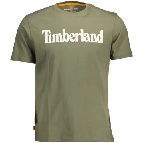 Grnes Klassisches T-Shirt mit Rundhalsausschnitt , Herren, Größe: XL - Timberland - Modalova