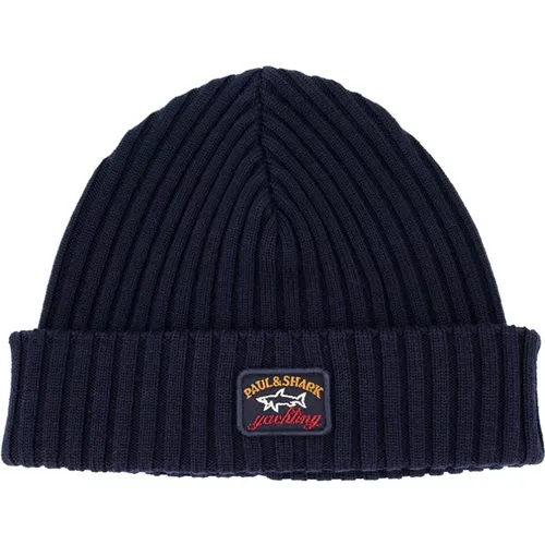 Beanies, male, , Size: ONE SIZE Wool Cap for Men - PAUL & SHARK - Modalova