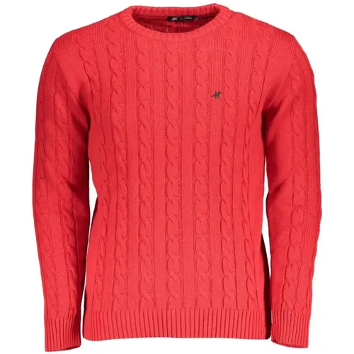 Rosa Bestickter Crew Neck Sweater , Herren, Größe: XL - U.S. Polo Assn. - Modalova