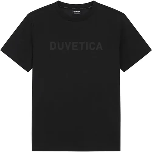Jersey T-Shirt mit Logo , Herren, Größe: XL - duvetica - Modalova