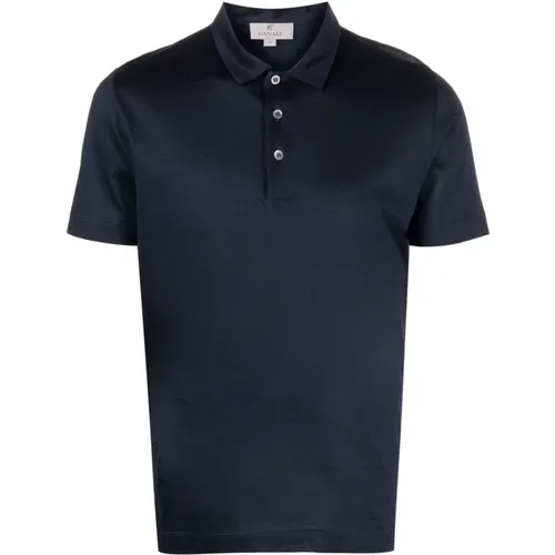 Marine Polo Shirt , Herren, Größe: M - Canali - Modalova