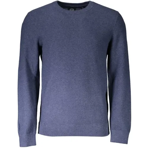 Blauer Baumwollpullover, Rundhalsausschnitt, Logo , Herren, Größe: XL - Dockers - Modalova