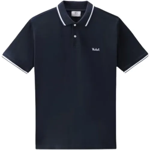 Melton Blue Polo Shirt Woolrich - Woolrich - Modalova