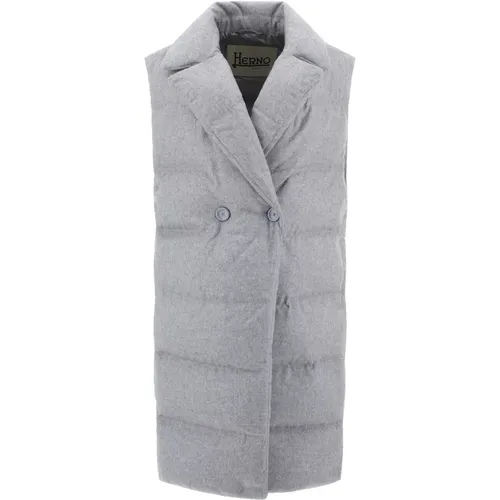 Vests, female, , Size: S Padded Long Gilet Coat - Herno - Modalova